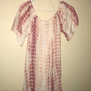Off shoulder tie dye dress